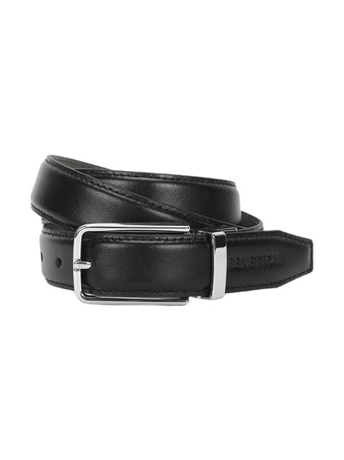 united colors of benetton black & grey casual reversible leather belt for men