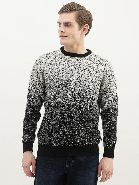united colors of benetton black regular fit texture sweater