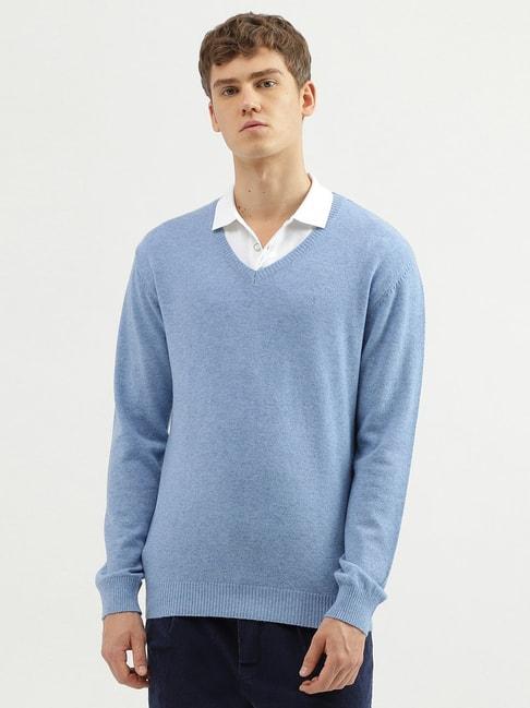 united colors of benetton blue regular fit sweater
