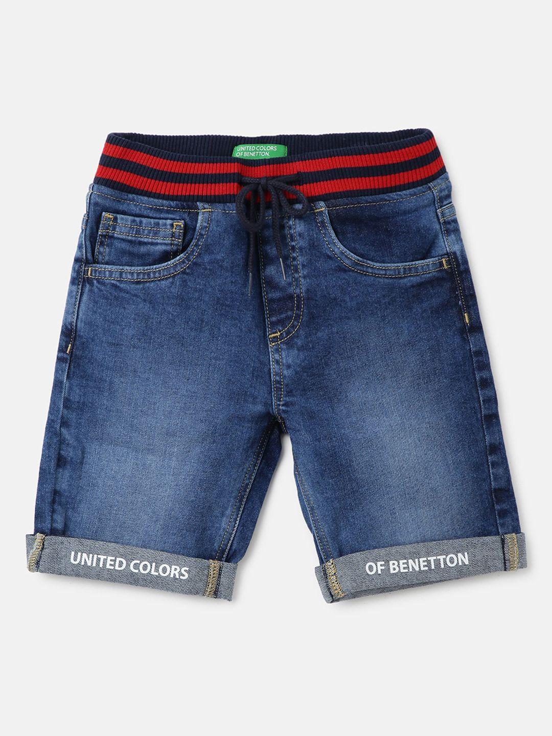 united colors of benetton boys cotton washed denim shorts