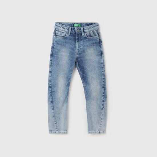 united colors of benetton boys faded carrot fit jeans