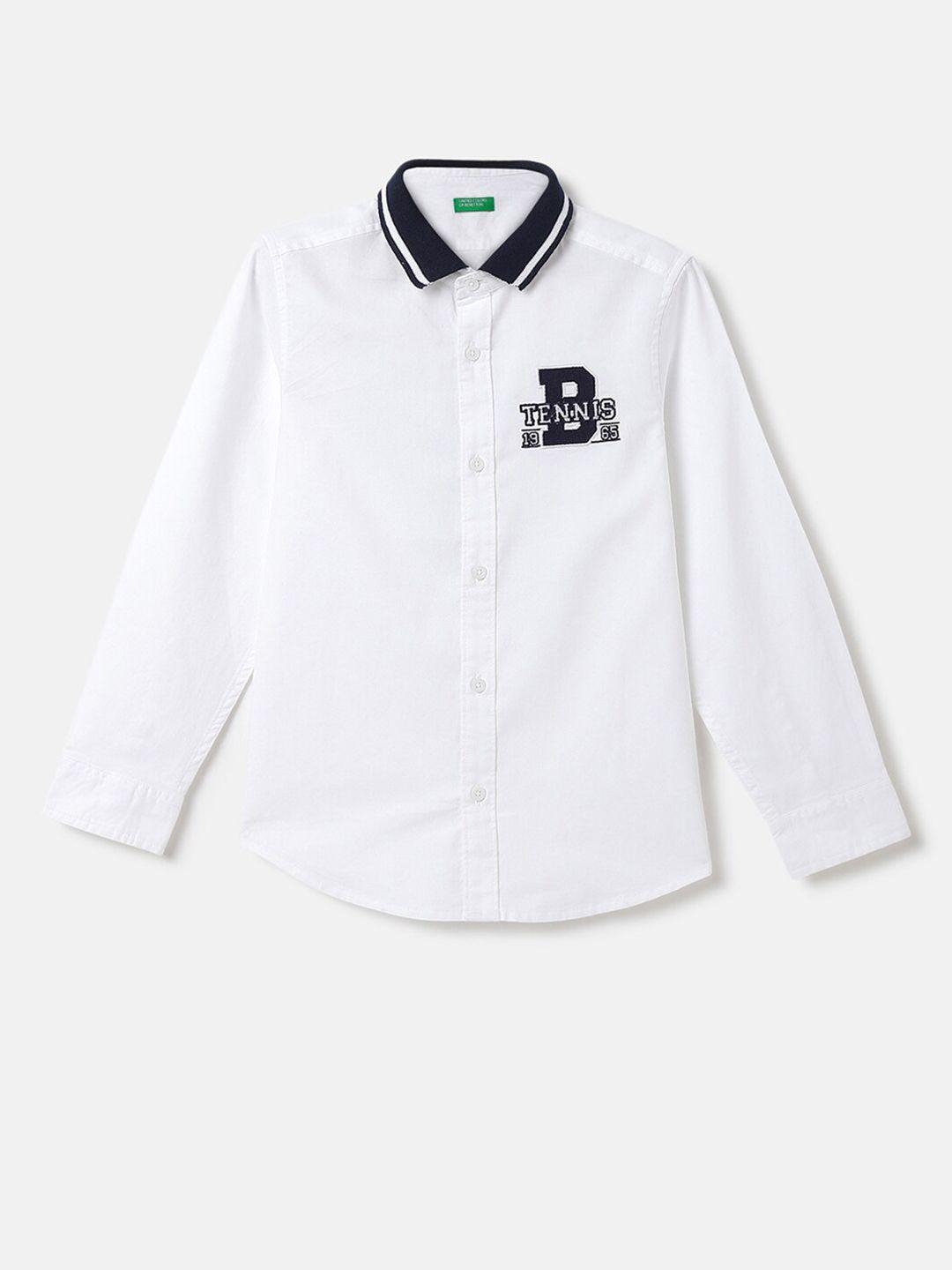 united colors of benetton boys printed casual cotton shirt