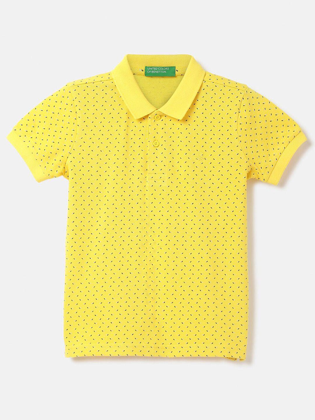 united colors of benetton boys printed polo collar cotton t-shirt