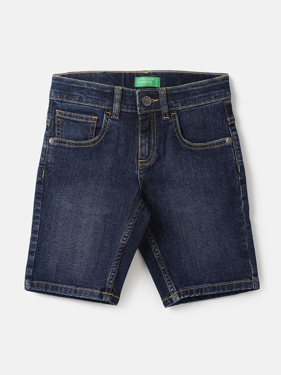 united colors of benetton boys regular fit washed cotton denim shorts