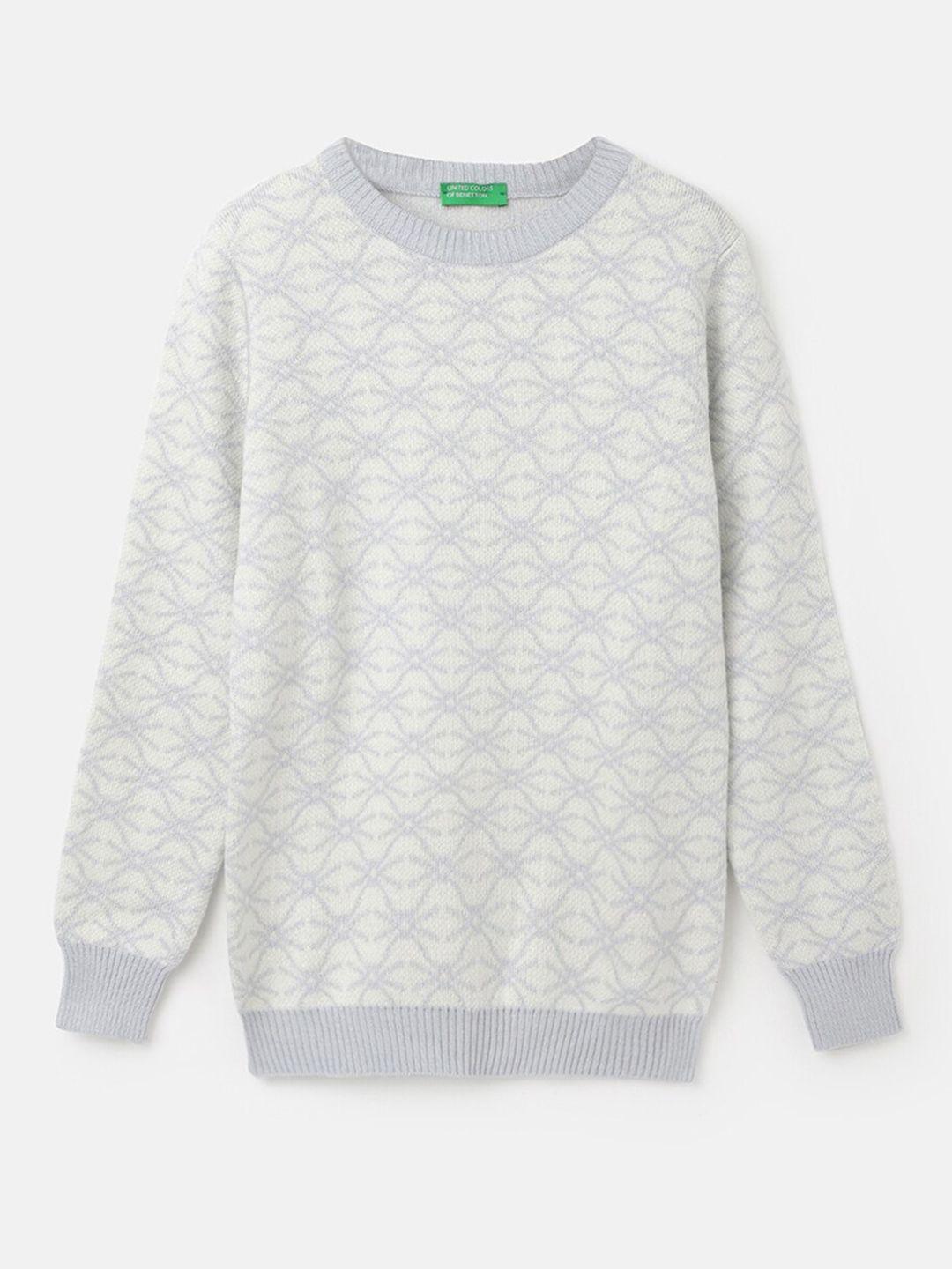 united colors of benetton boys round neck printed pullover