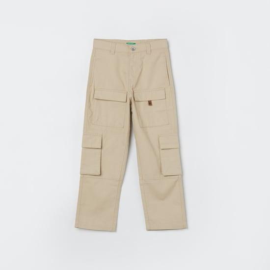 united colors of benetton boys solid cargo trousers