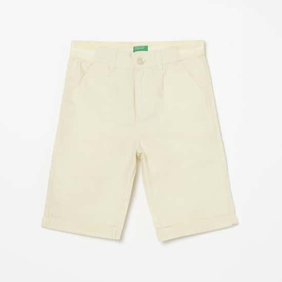 united colors of benetton boys solid woven shorts