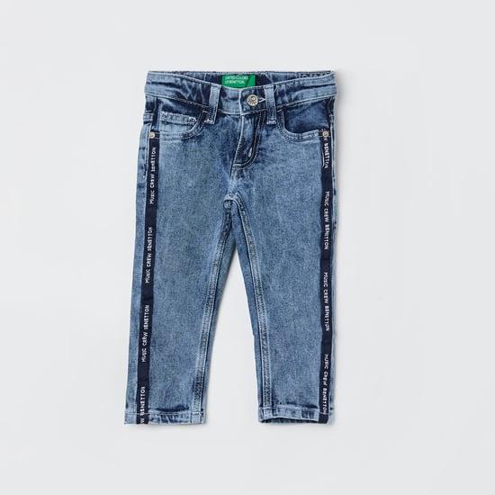 united colors of benetton boys stonewashed jeans with tape detail