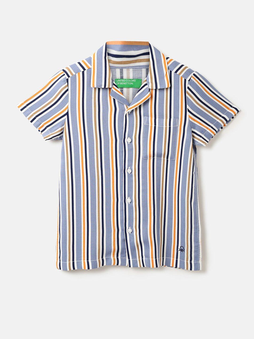 united colors of benetton boys striped casual shirt