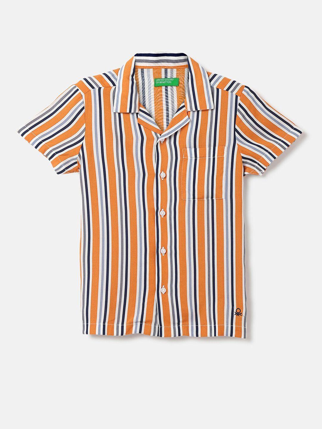 united colors of benetton boys striped casual shirt