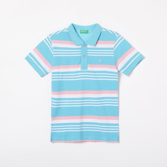 united colors of benetton boys striped half sleeves polo t-shirt