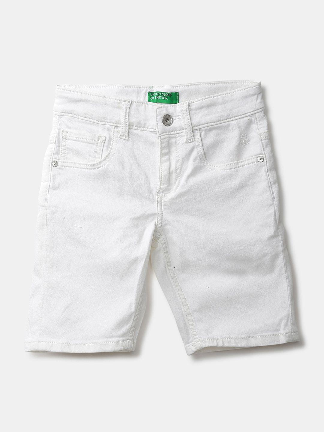 united colors of benetton boys white denim shorts