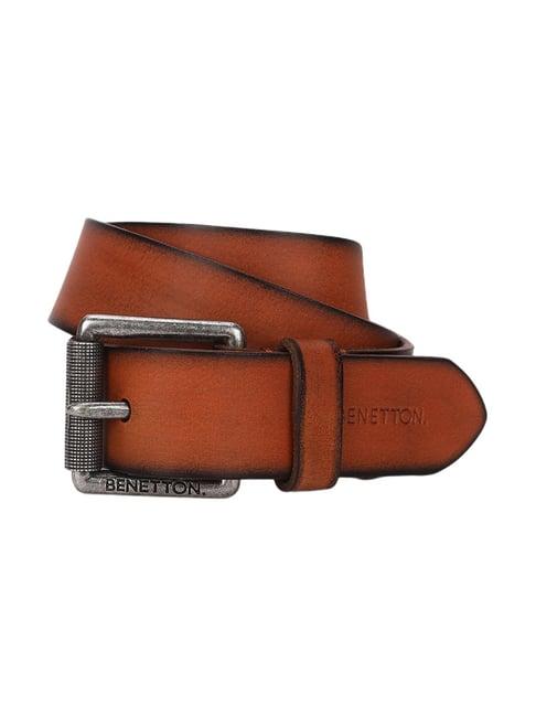 united colors of benetton brown casual leather belt for men