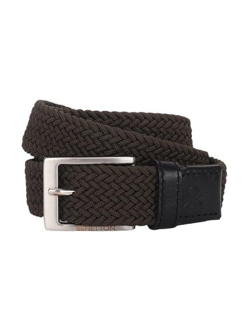 united colors of benetton brown woven casual belt for men