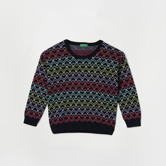 united colors of benetton girls knitted pattern sweater