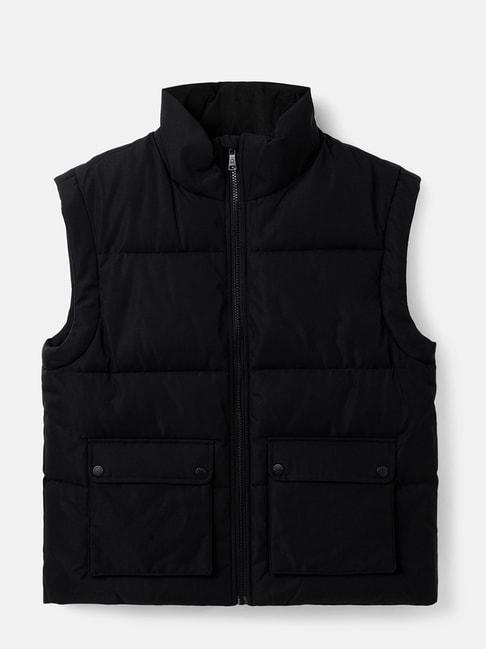 united colors of benetton kids black solid puffer jacket