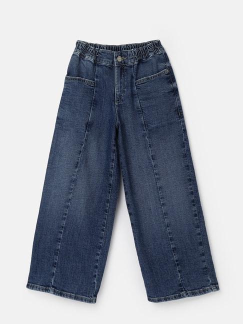 united colors of benetton kids blue solid jeans