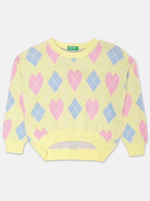 united colors of benetton kids multicolor cotton printed full sleeves sweater