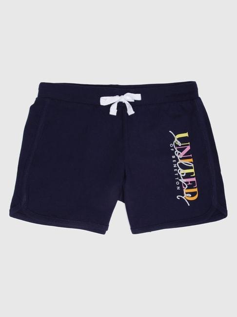 united colors of benetton kids navy cotton shorts