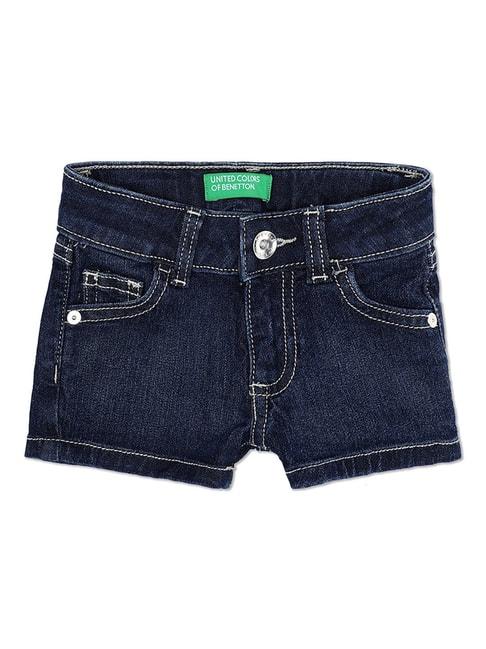 united colors of benetton kids navy solid shorts