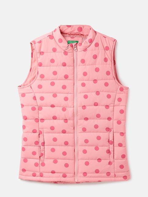 united colors of benetton kids pink printed jacket