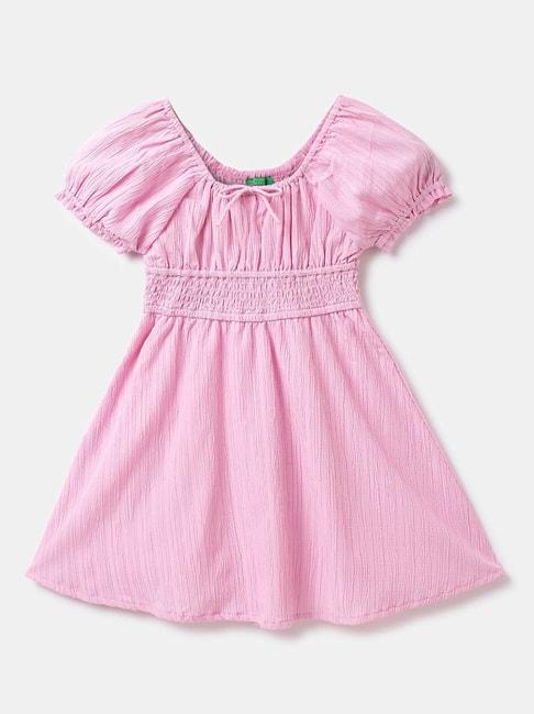 united colors of benetton kids pink solid dress
