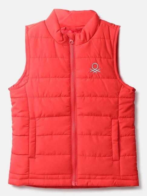 united colors of benetton kids red quilted jacket