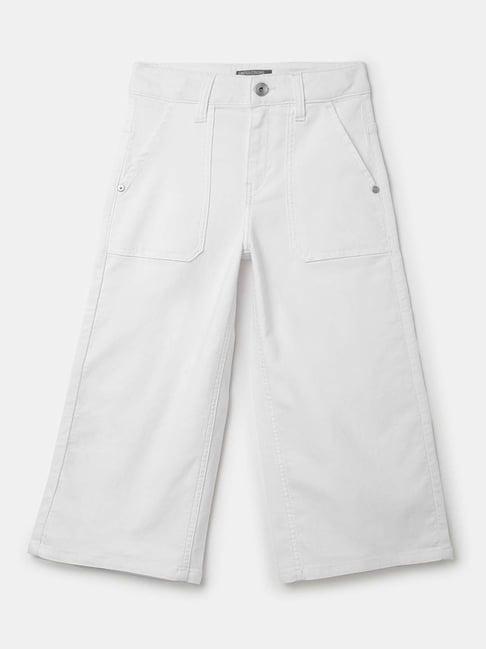 united colors of benetton kids white regular fit culotte pants