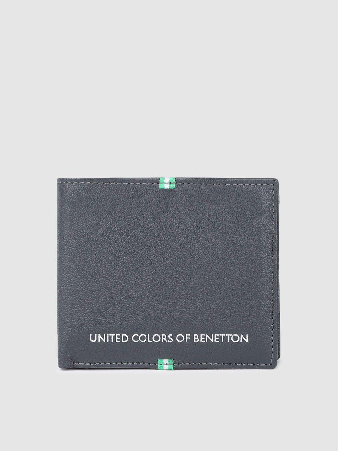 united colors of benetton men leather two fold wallet