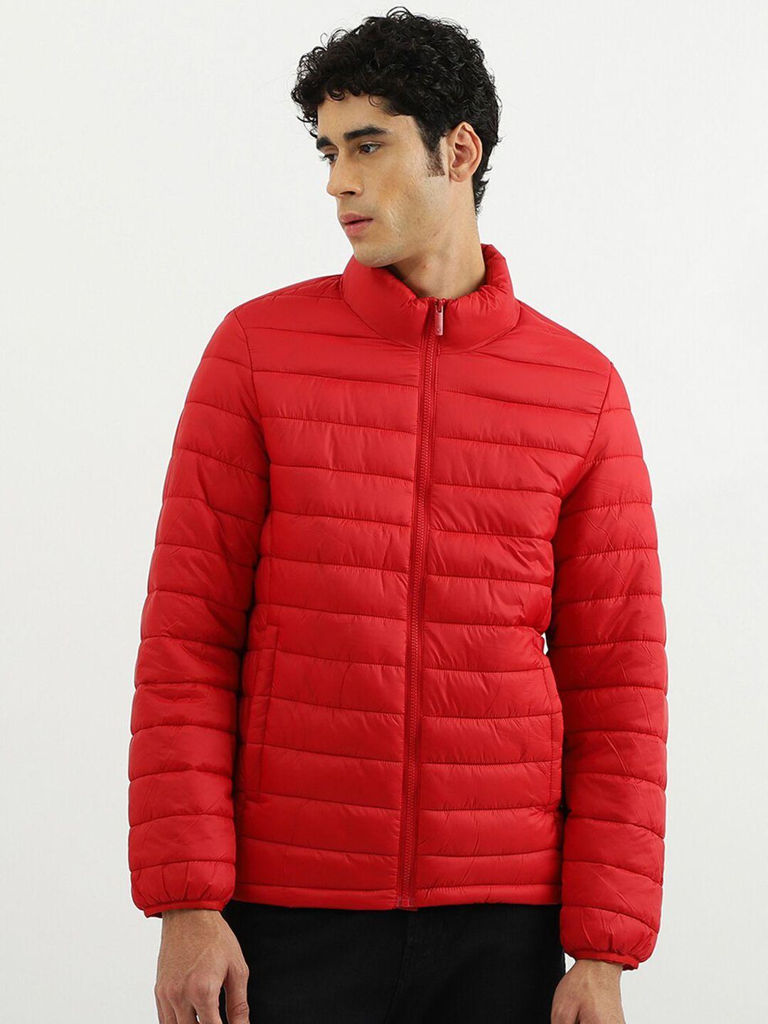 united colors of benetton men red puffer jacket