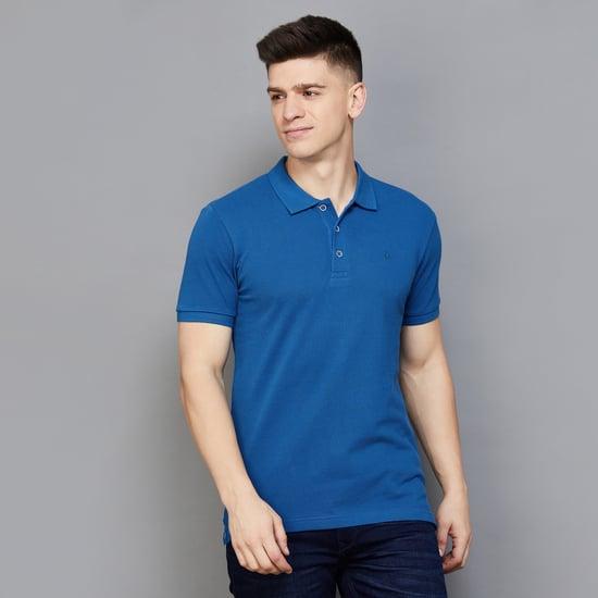 united colors of benetton men solid regular fit polo t-shirt