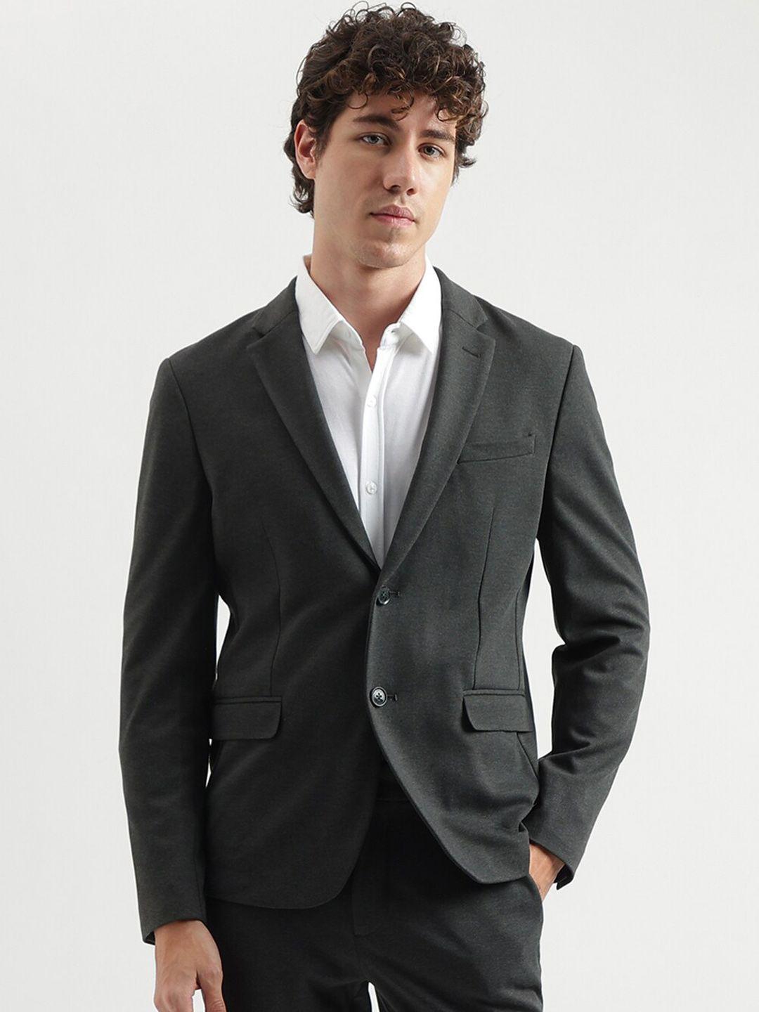 united colors of benetton notched lapel single-breasted casual blazer