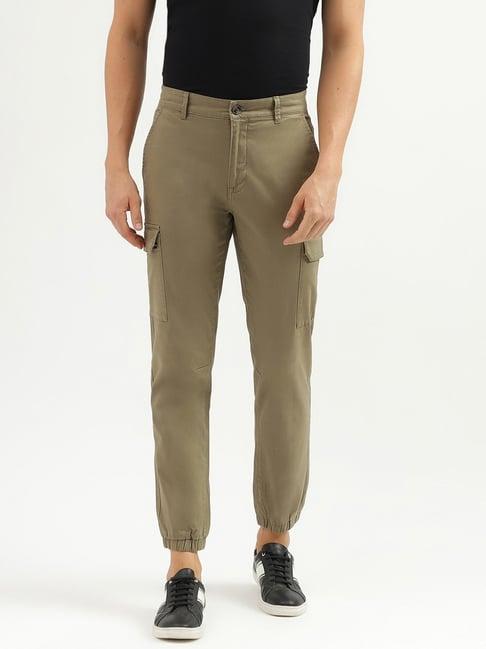 united colors of benetton olive jogger fit jogger pants