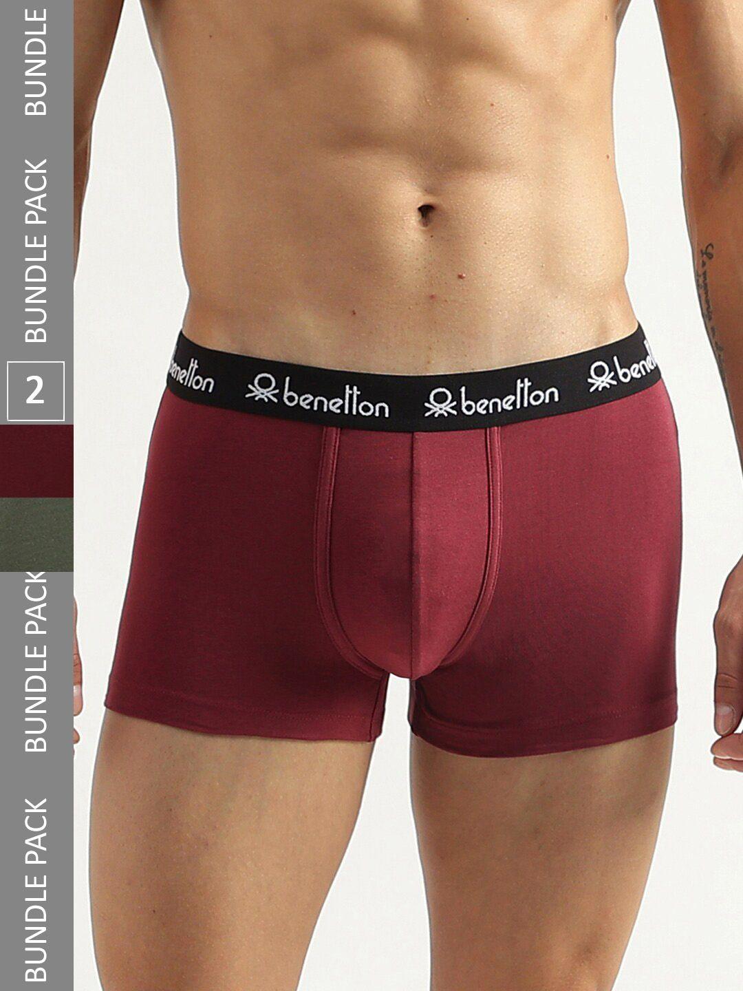 united colors of benetton pack of 2 low-rise trunks 23p3menuc142i902s
