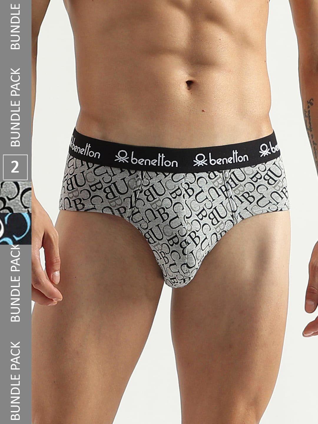 united colors of benetton pack of 2 printed basic briefs 23p3menuc145i901xl