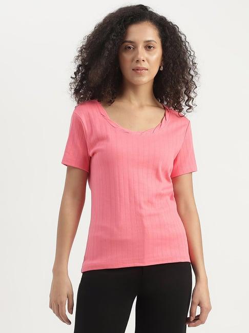 united colors of benetton pink cotton striped top