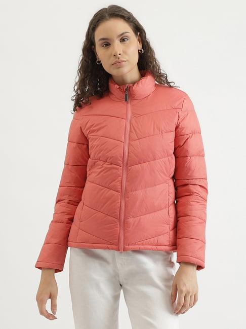 united colors of benetton pink regular fit puffer jacket