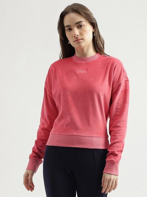 united colors of benetton pink regular fit sweatshirt