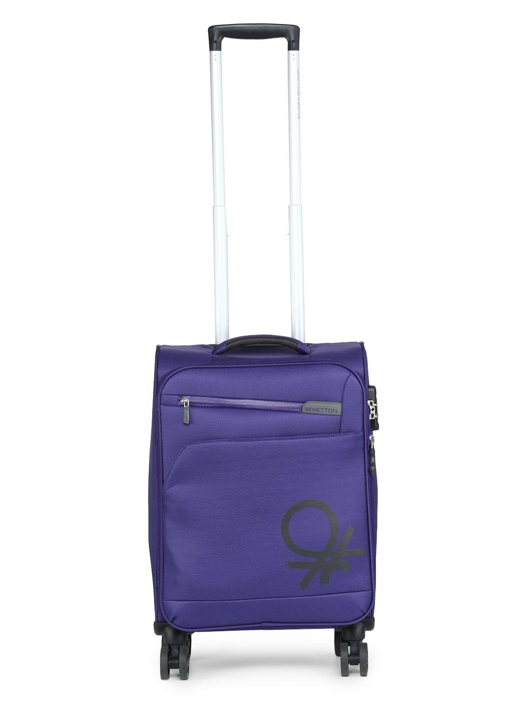 united colors of benetton unisex purple cabin trolley suitcase