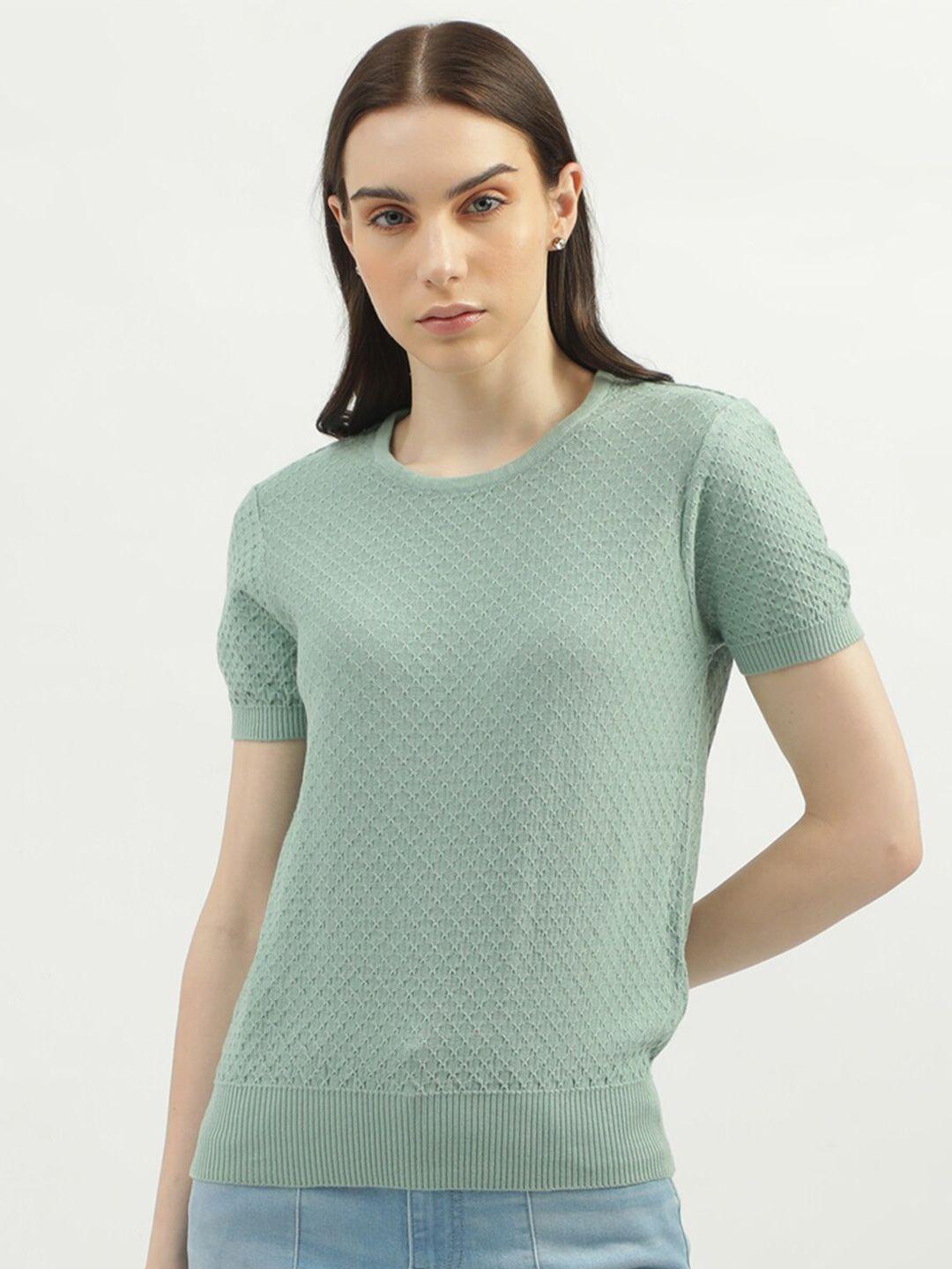 united colors of benetton women cable knit cotton pullover