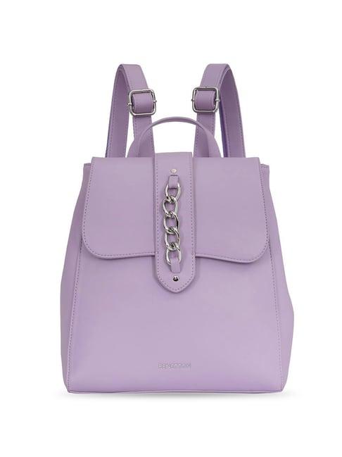 united colors of benetton astrid lavender pu solid backpack