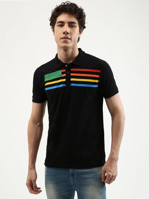 united colors of benetton black polo t-shirt