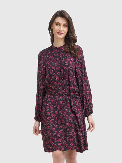 united colors of benetton black printed dress