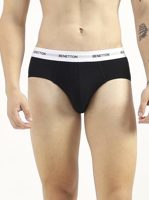 united colors of benetton black regular fit briefs