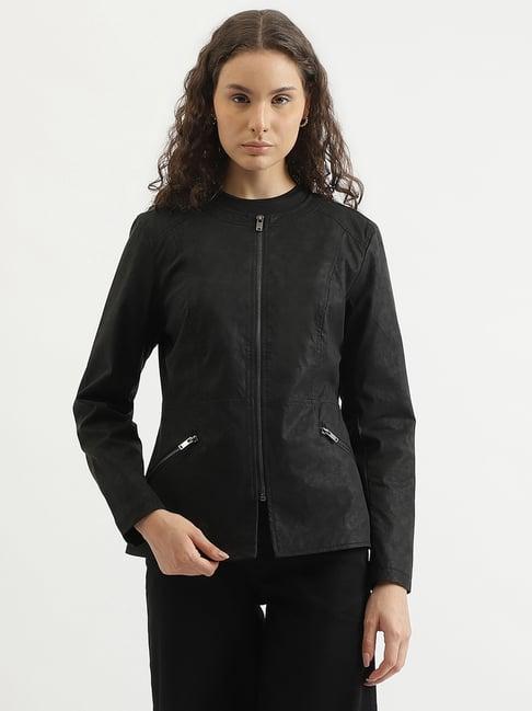 united colors of benetton black regular fit jacket