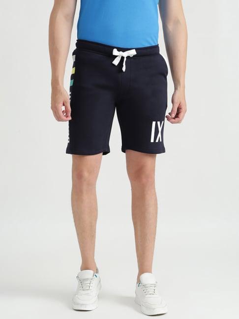 united colors of benetton black regular fit printed shorts