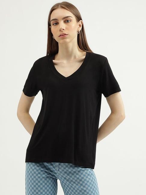 united colors of benetton black regular fit t-shirt
