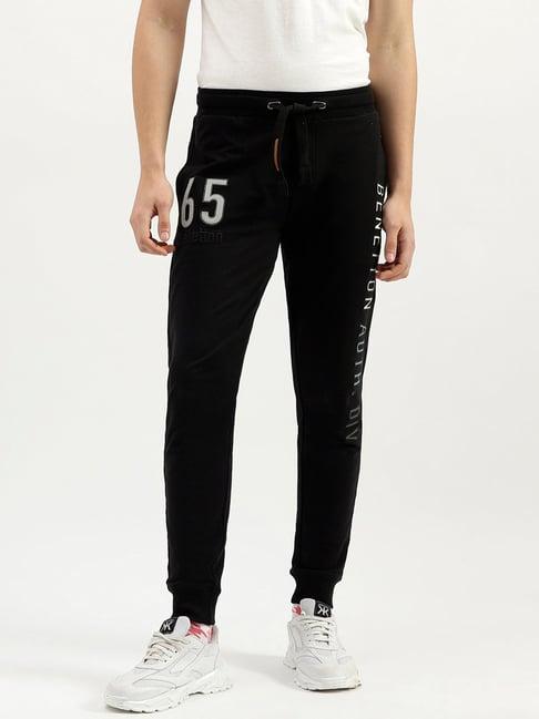 united colors of benetton black regular fit trackpants