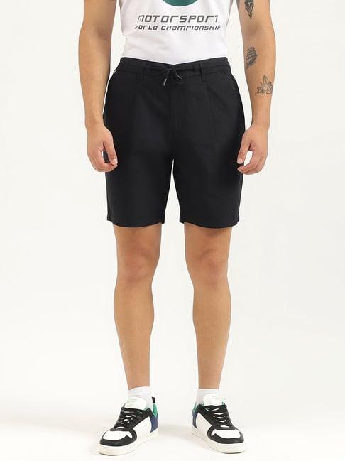 united colors of benetton black relaxed fit shorts