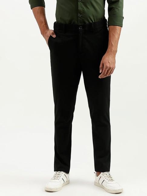 united colors of benetton black slim fit flat front trousers